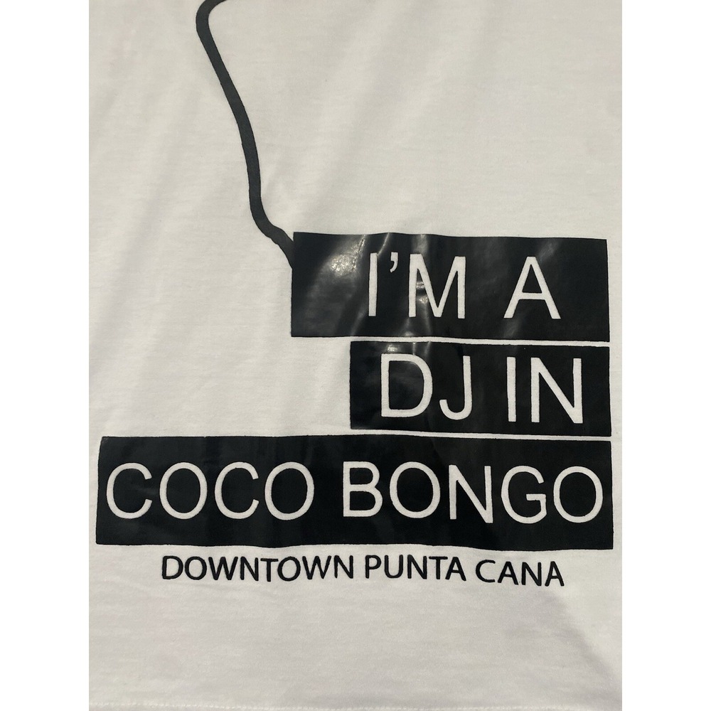 Coco Bongo TShirt Mens L White I'm A Dj In Coco Bongo Headphones Graphic - Picture 2 of 6
